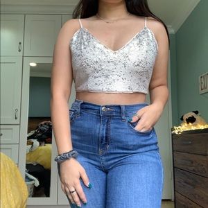 Sequin Tank Crop